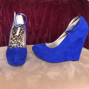 Charlotte ruse cobalt blue wedge heels