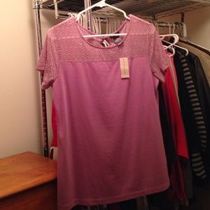 Ann Taylor purple lace top