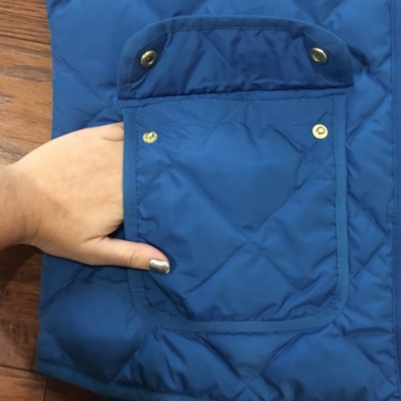 J. Crew Women’s Excursion Quilted Down Puffer Vest Royal Blue Size Large - Picture 3 of 5