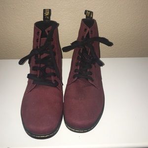 NEW Burgundy Dr. Martens Alfie Cherry Red Canvas