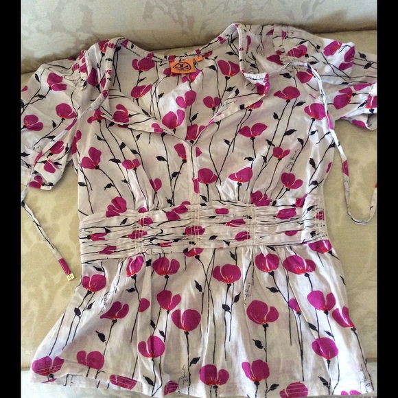 Tory Burch floral peplum top.
