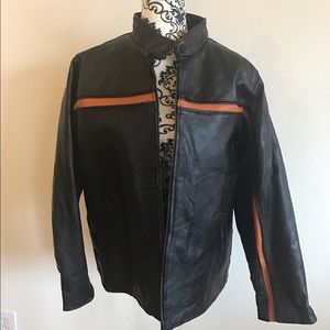 Diamond Plate leather motorcycle jacket