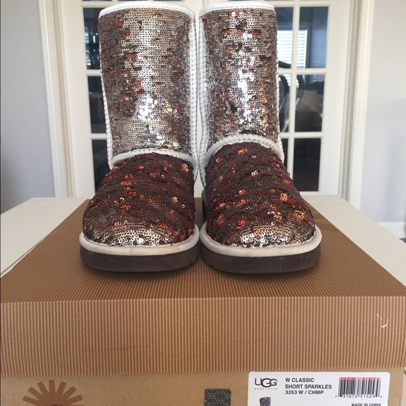 Women's size 7 two-tone sparkle uggs