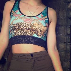 Out From Under Lace Back Crop Top