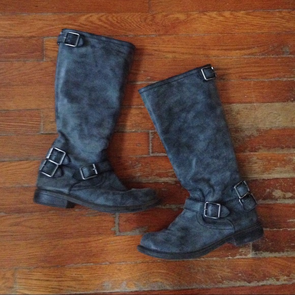 Nine West grey soft moto boots