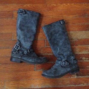 Nine West grey soft moto boots