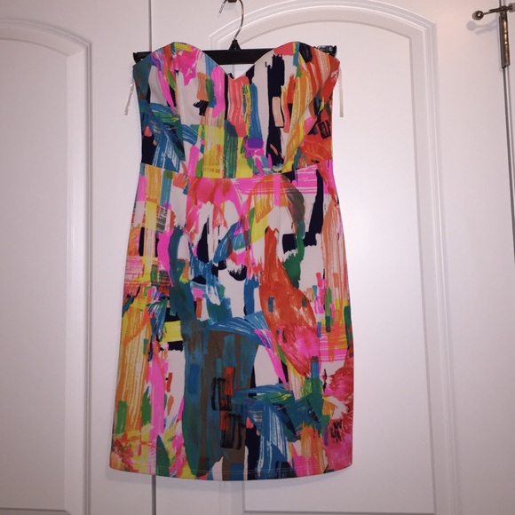 Multicolored Strapless dress - Picture 2 of 4
