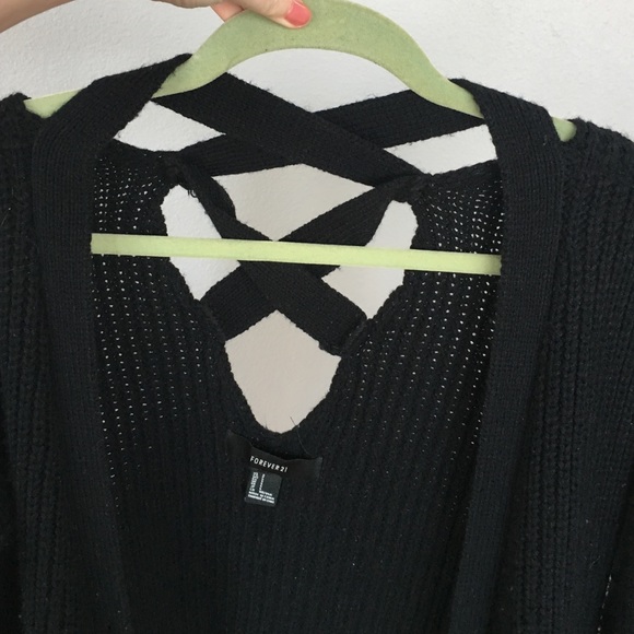 knit black cardigan