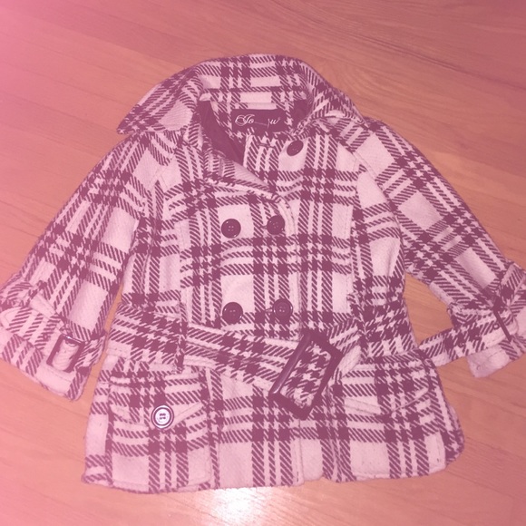 Size Small black and white pea coat