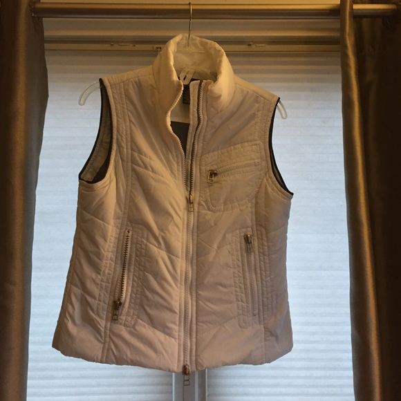 White puffer vest