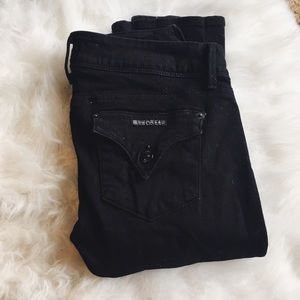 Hudson straight leg black jeans size 28