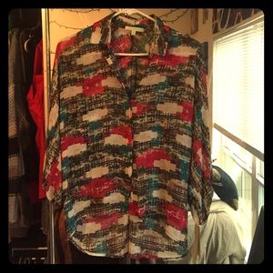 NWT Patterned Button Down Top