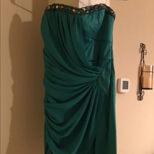 Teal and gold dress