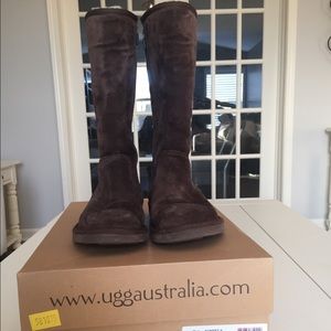 Chocolate brown side zip women's Ugg boots
