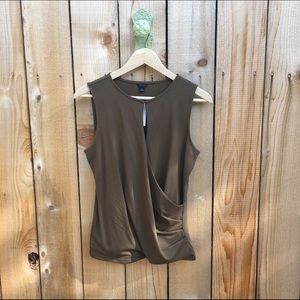 Ann Taylor Olive Green Sleeveless Blouse