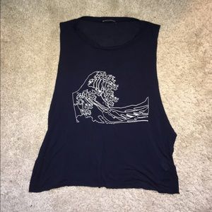 Brandy Melville Wave Graphic Muscle Tee
