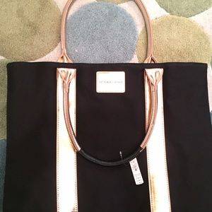 Victoria's Secret black and gold tote bag