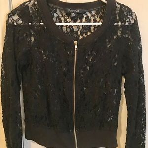 Lace zip jacket