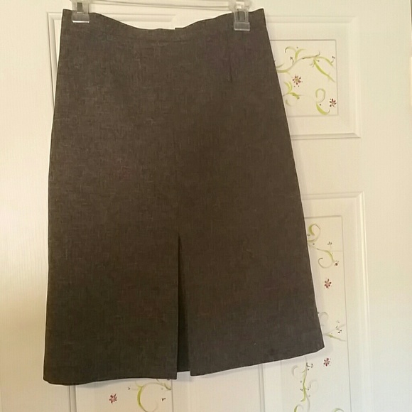 Grey knee length midi skirt