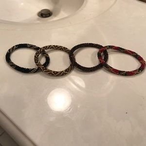 4 woven beaded bracelets