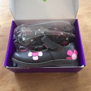 Pediped Abigail Kids shoes Choco pink 29EU flowers