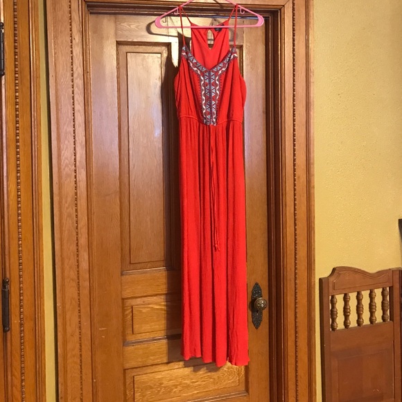 Red maxi dress