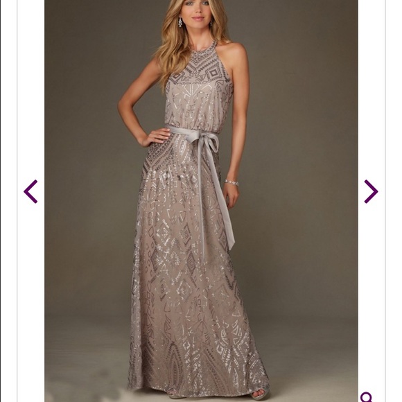 Mori Lee White & Gold dress