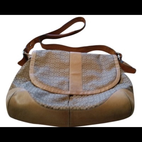 Coach brown jacquard business bag