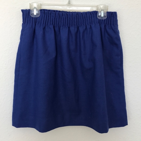J.Crew Blue High-waisted Wool Skirt