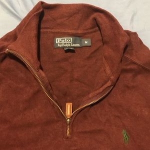 Ralph Lauren half zip red medium size sweater