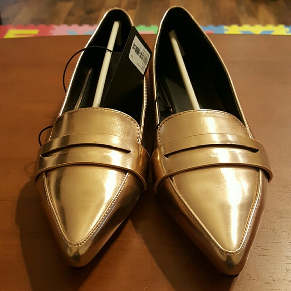 Rose gold loafers
