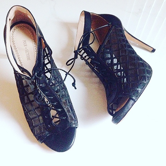 Pour la Victoire Shoes - Pour la victoire lace up mesh booties