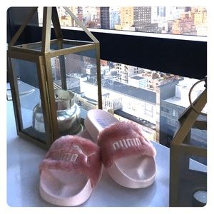 Pink Puma Fur Slides 5.5- Fenty by Rihanna