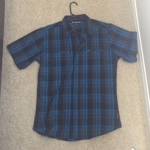 Men's Black and Blue button up