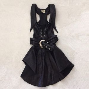 Original Belted Black Charcoal Goth/Punk Dress