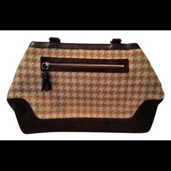 Coach wool brown tote bag