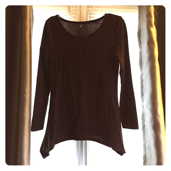 Brown scoop hem tunic