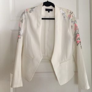 White blazer with sequin details
