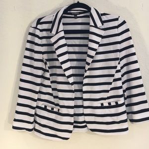 Black and white striped express blazer