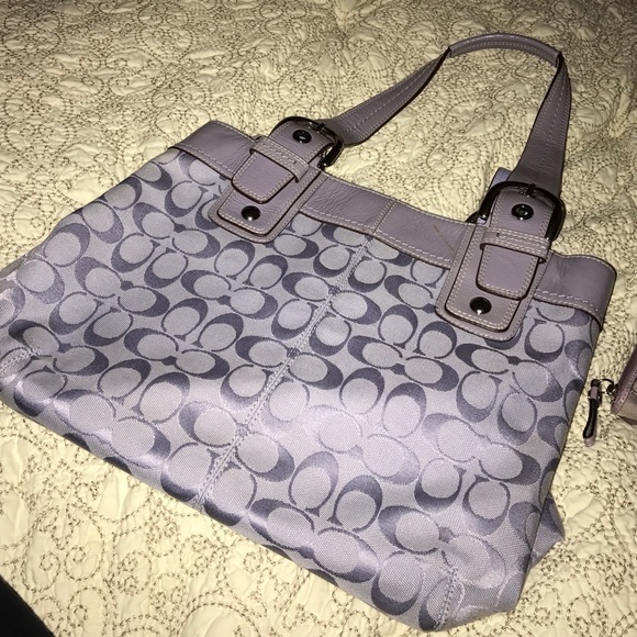 Lavender COACH monogram purse WITH MATCHING WALLET