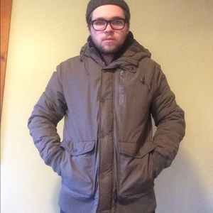 HM Divided Hooded Field Jacket Winter Coat Medium