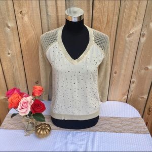 Three Quarter Mesh Sweater