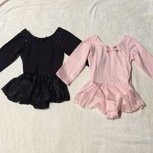 Girl's dance leotard with attached skirt