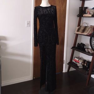 Long black dress with open slit