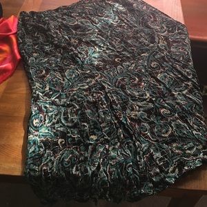 Long Rayon Print Skirt