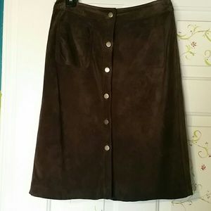 Ann Taylor Loft suede midi skirt
