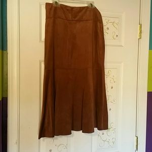 Xi faux suede long skirt