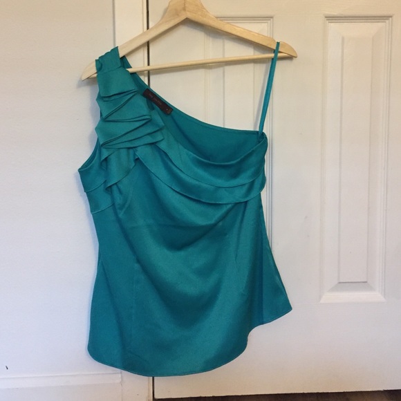 The Limited one-shoulder teal top