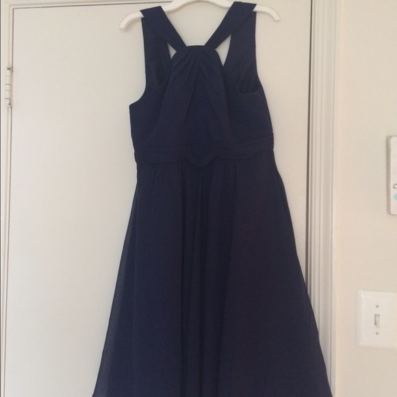 Short Crinkle Davids bridal bridesmaid sz 8 marine