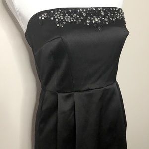 Express Dress Sz 4 Cocktail Black Strapless Beaded